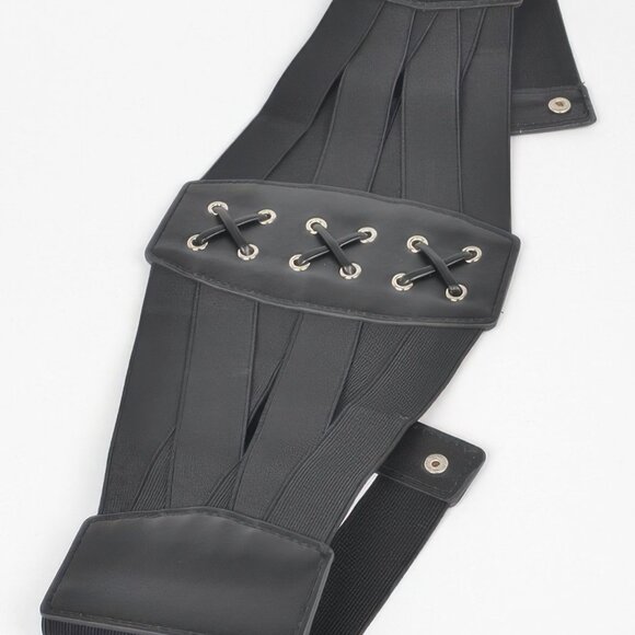 Faux Leather Corset Wide Elastic Belt - Picture 4 of 4